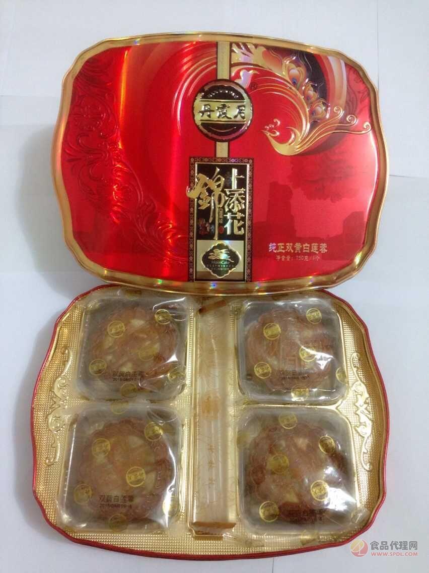 香港美王丹霞月锦上添花纯正双黄白莲蓉月饼750g