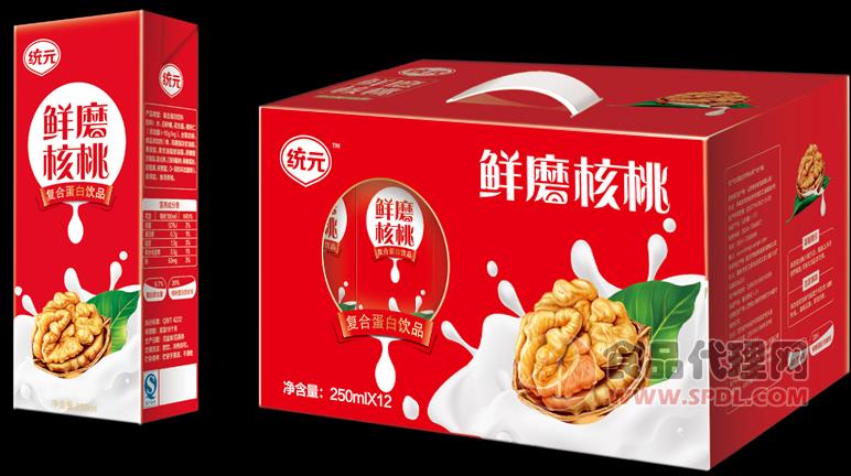 统元鲜磨核桃复合蛋白饮料礼盒250ml