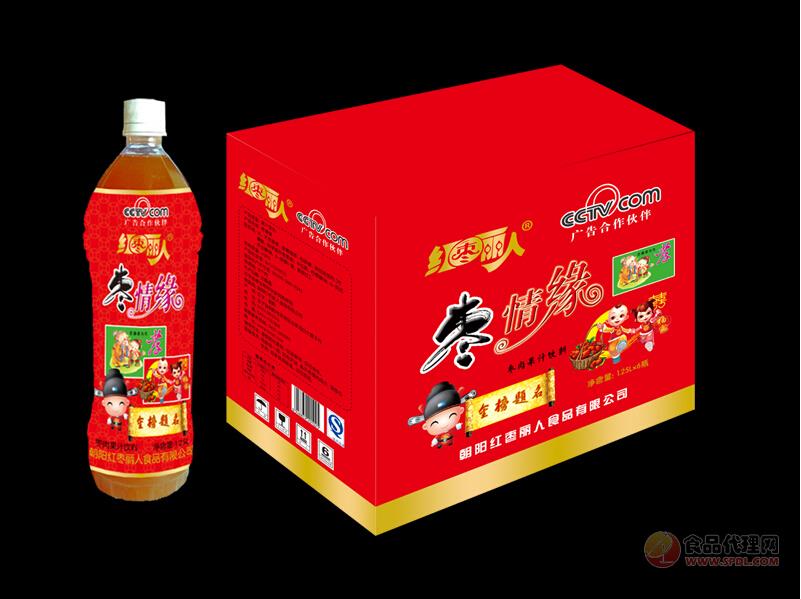 红枣丽人 枣情缘枣肉果汁饮料1.25L/瓶
