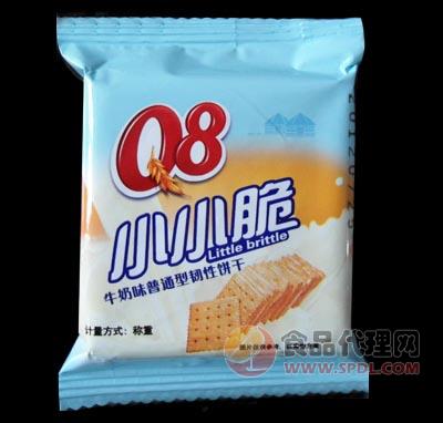Q8小小脆牛奶味普通韧性饼干称重