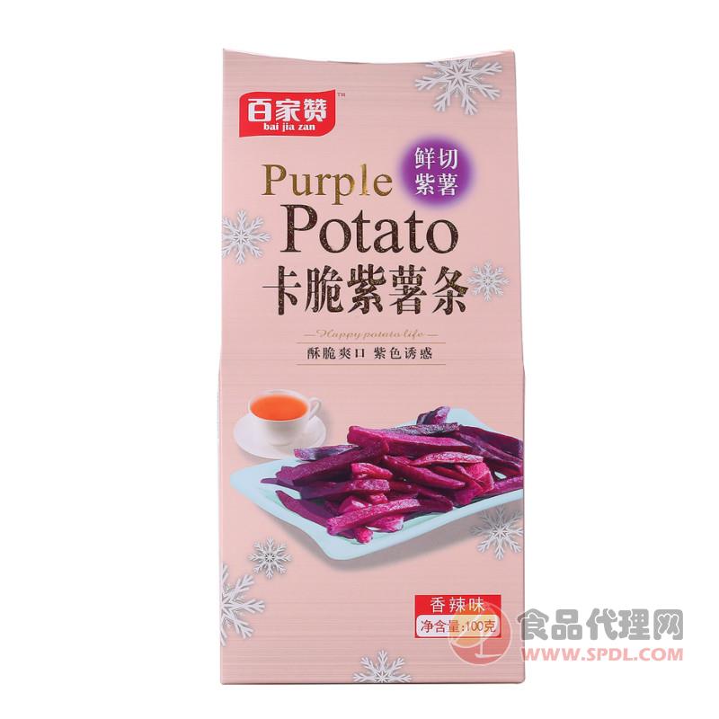 百家赞卡脆紫薯条香辣味100g
