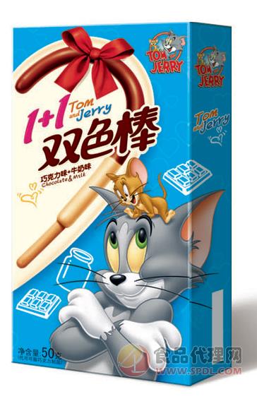 猫和老鼠1+1双色棒 50g牛奶+巧克力味