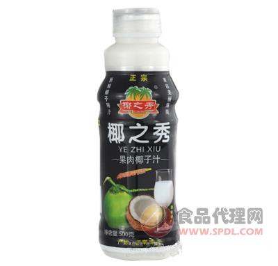 椰之秀果肉椰子汁500ML(黑瓶)