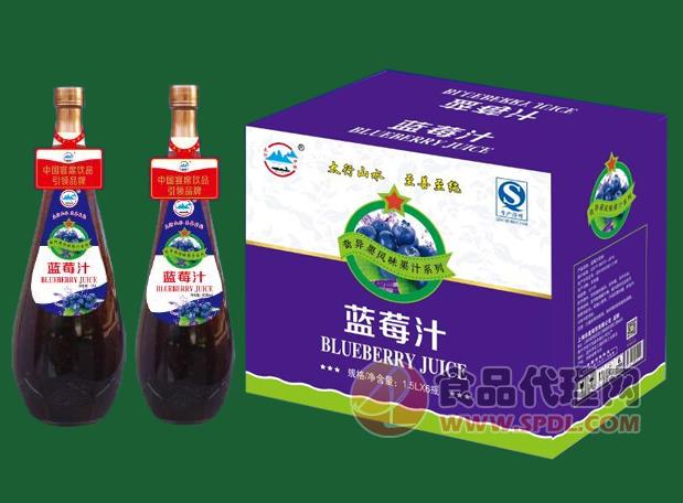 中饮生榨蓝莓汁1.5X6瓶