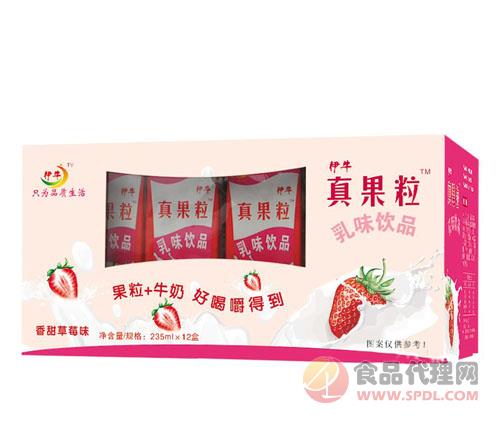 伊牛真果粒香甜草莓味235mlx12盒