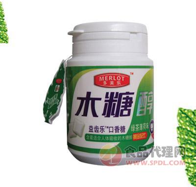 多美乐绿茶薄荷味口香糖60g/盒