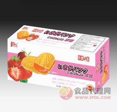 古迪北海道夹心饼草莓味175g/袋