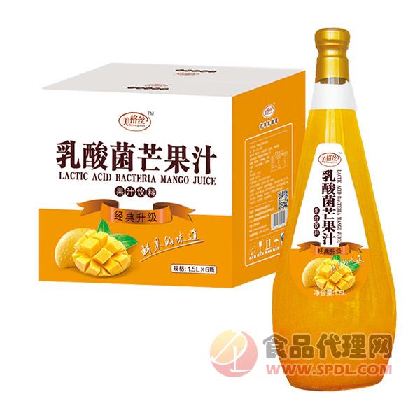 美格丝乳酸菌芒果汁果汁饮料1.5LX6瓶