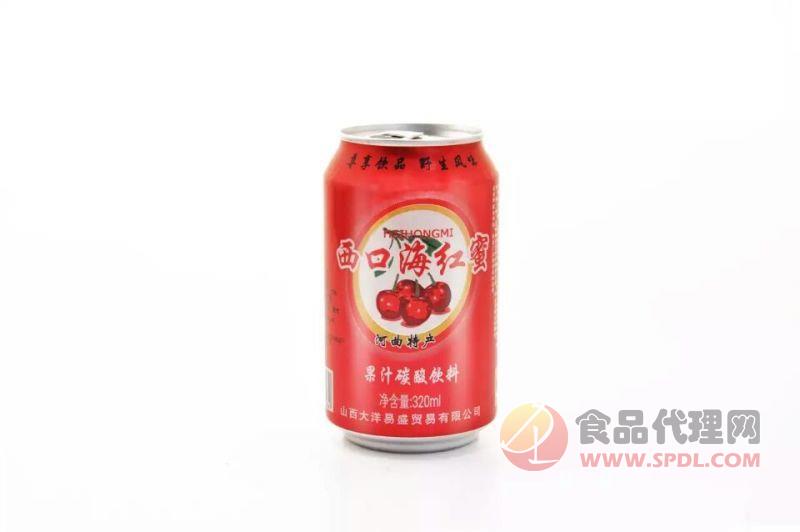 西口海红蜜320ml罐装果汁碳酸饮料