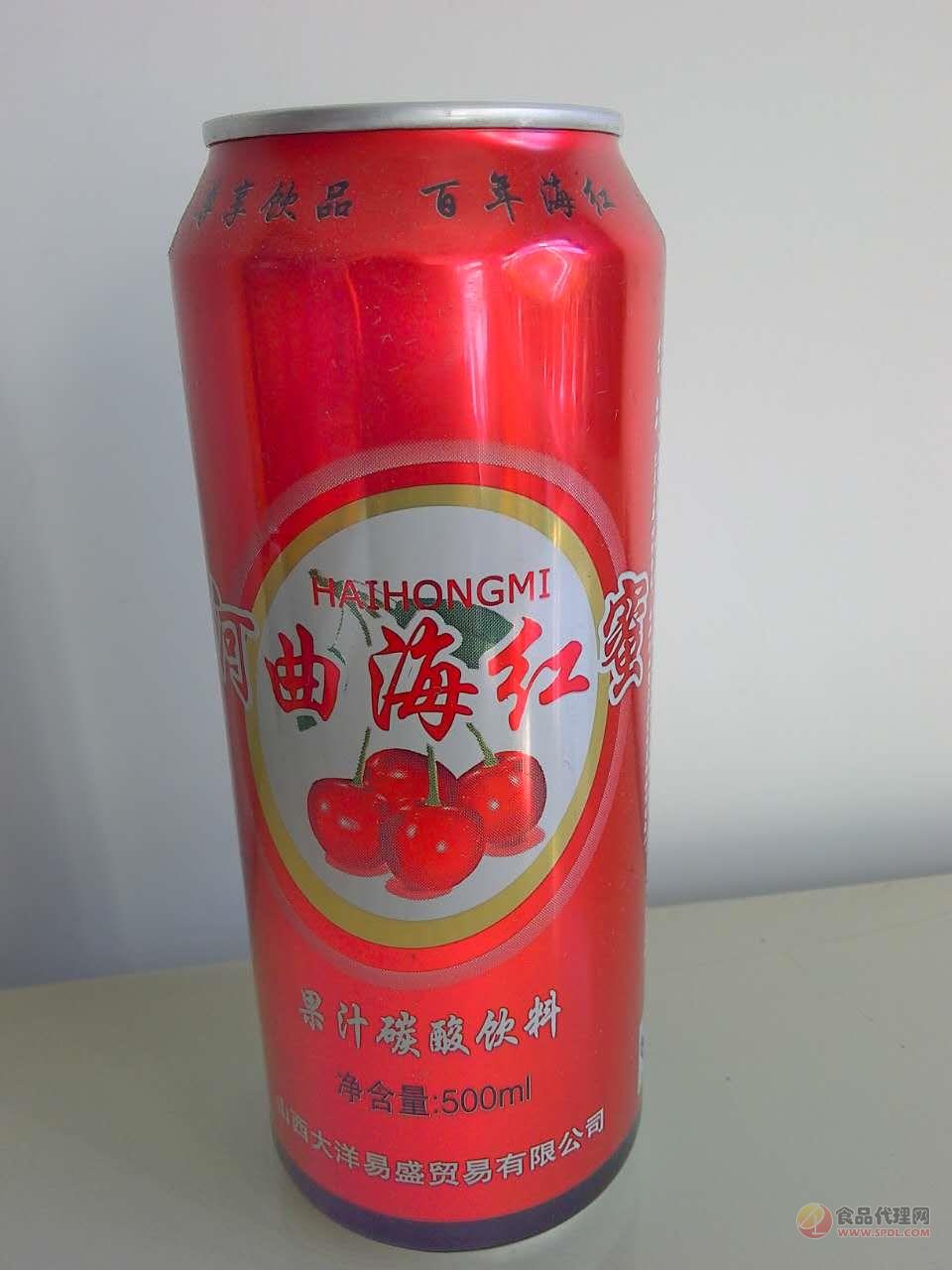 河曲海红蜜500ml罐装果汁碳酸饮料
