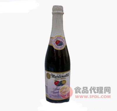 富臣路玛蒂娜100%气泡苹果蔓越莓汁750ml/瓶