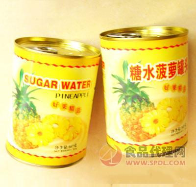 中王阳光糖水菠萝罐头罐装