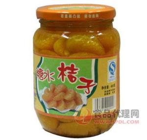 中王阳光糖水桔子片罐头450g