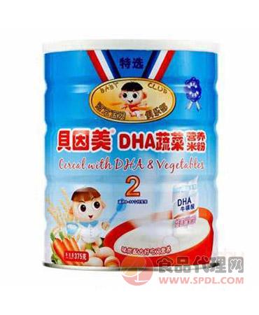 贝因美DHA蔬菜营养米粉375g/罐
