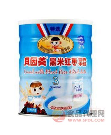 贝因美黑米红枣营养米粉375g/袋
