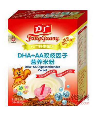 方广DHA+AA双歧因子营养米粉盒装