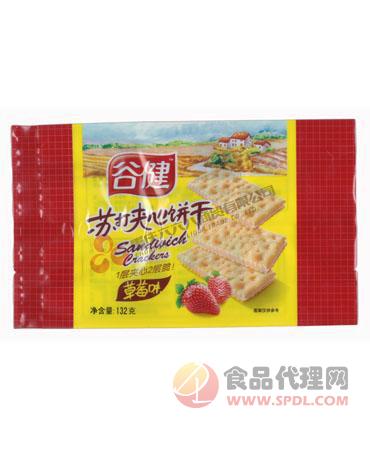 谷健苏打夹心饼干草莓味132g/袋