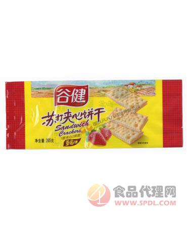 谷健苏打夹心饼干草莓味265g/袋