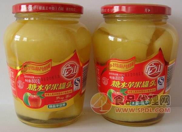 龙山糖水苹果罐头800g/罐