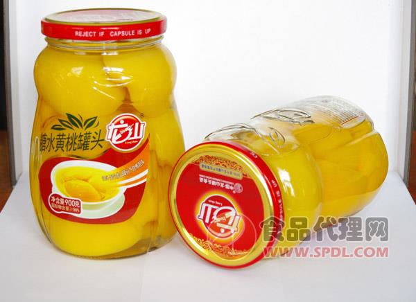 龙山糖水黄桃罐头900g/罐