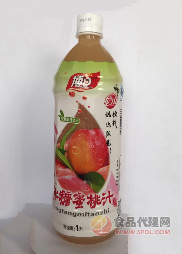 博日冰糖蜜桃汁1L/瓶