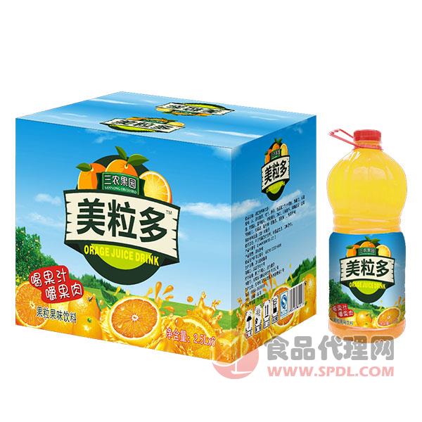 美粒多香橙果粒风味饮料2.5L×6