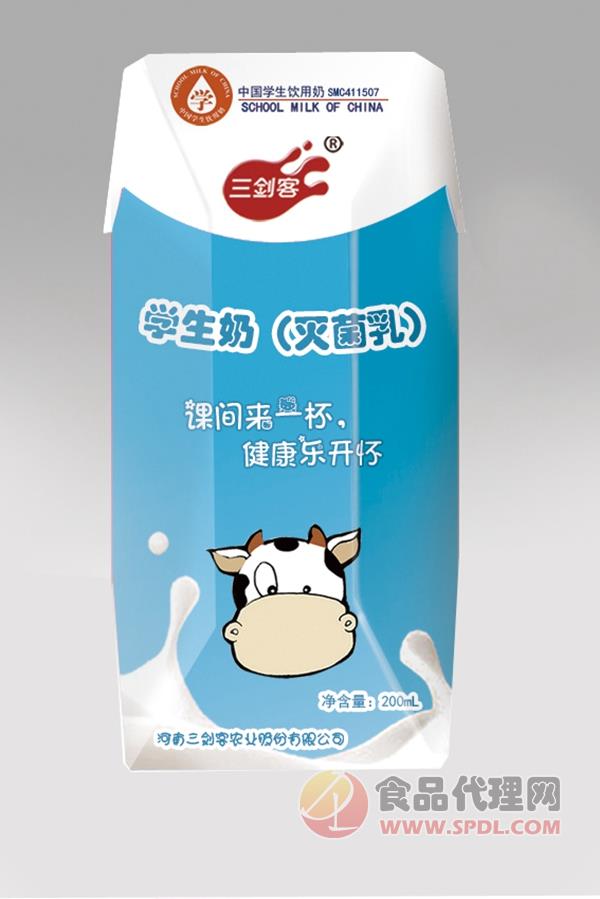 三剑客学生饮用奶200ml/盒