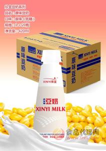 欣宜 原味豆奶 植物蛋白饮料420ml箱装