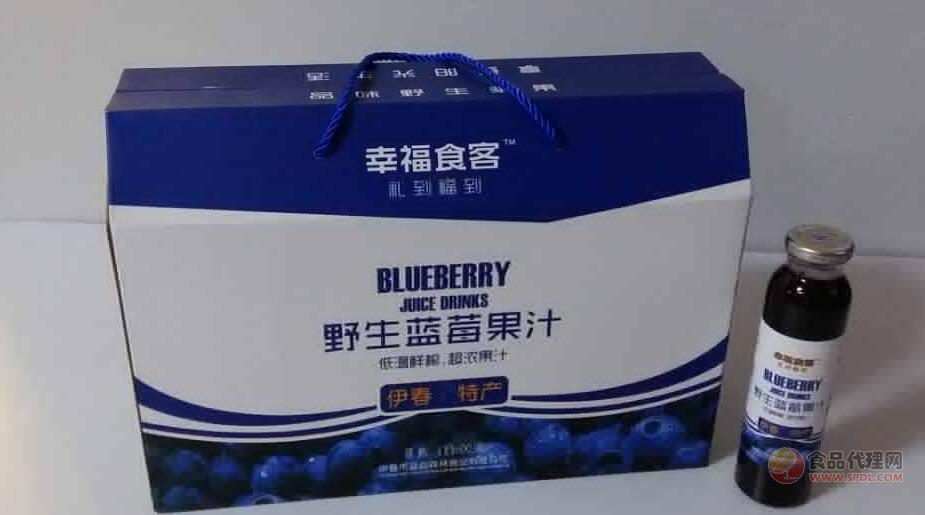 蓝韵森林野生蓝莓果汁300mlx8瓶