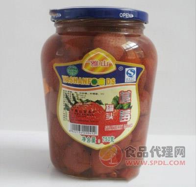 雅山系列草莓罐头750g