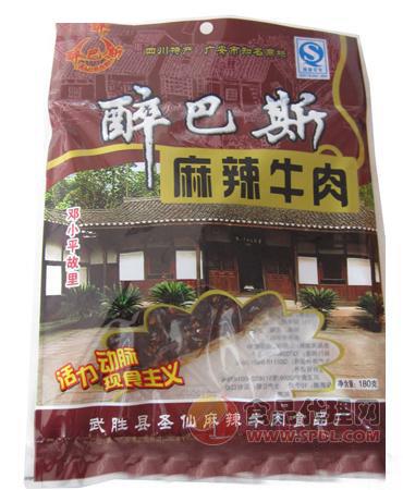 醉巴斯麻辣牛肉肉干180g