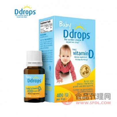 德国Ddrops 婴儿维生素D3滴剂 90滴补钙 2.5ml（加拿大版）