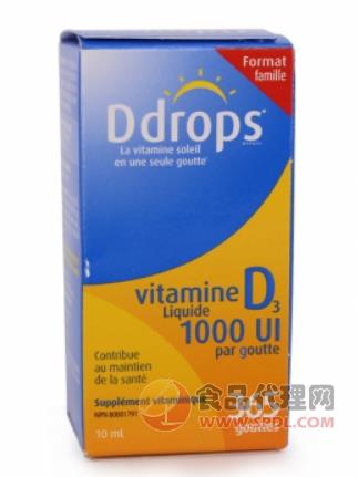 加拿大Ddrops成人维生素D3补充液 365滴