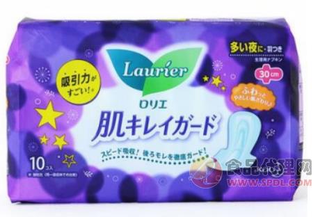 日本花王laurier夜用清爽瞬吸护翼卫生巾10片