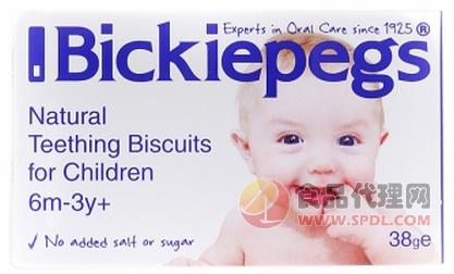 英国Bickiepegs婴儿磨牙饼干磨牙棒 9根38g