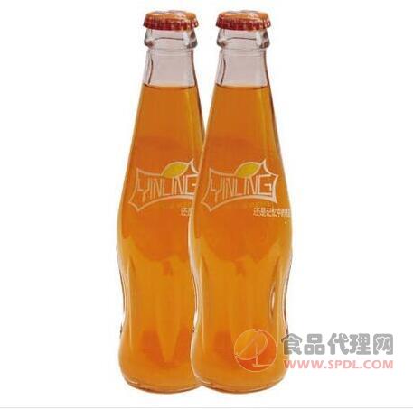 银铃橘子味汽水瓶装