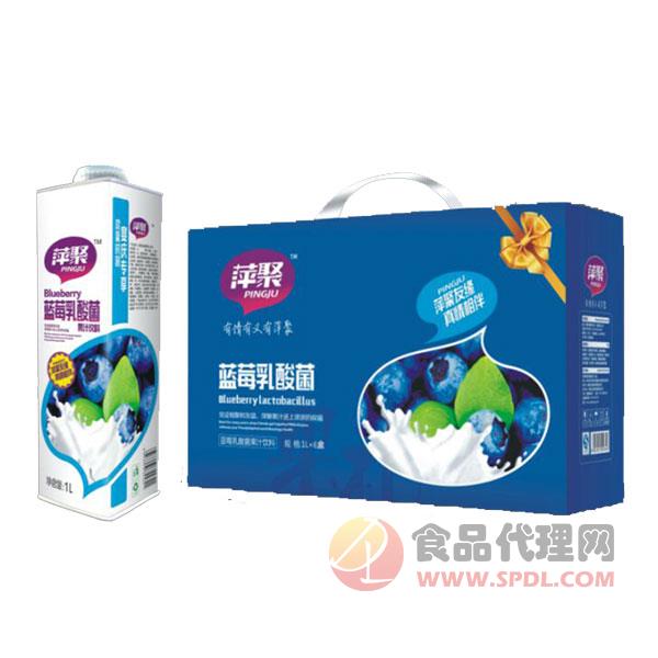 萍聚蓝莓乳酸菌饮料1Lx6盒