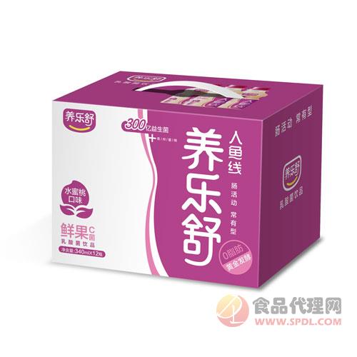 养乐舒鲜果乳酸菌340mlX12瓶水蜜桃味