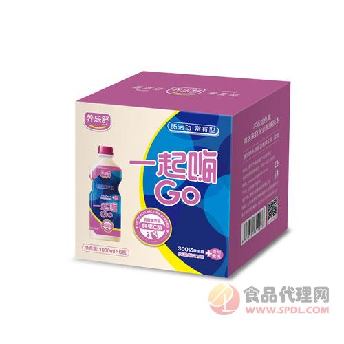 养乐舒一起嗨GO乳酸菌1000mlX6瓶蜜桃味