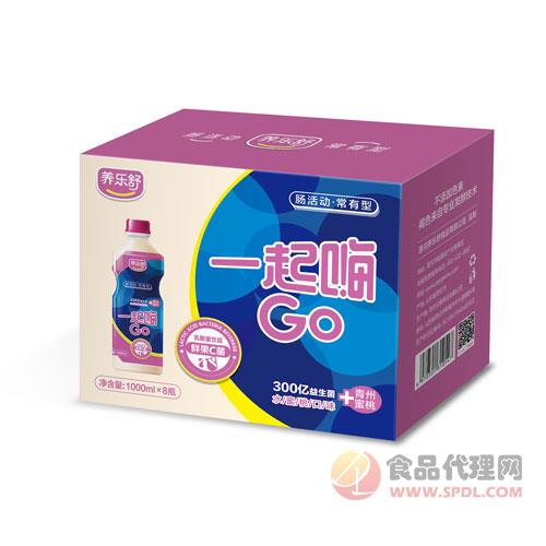 养乐舒一起嗨GO乳酸菌1000mlX8瓶蜜桃味