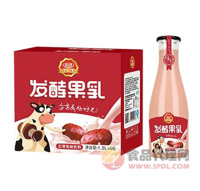 粒汁健发酵果乳饮料红枣乳味饮料1Lx6瓶