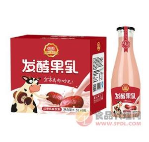 粒汁健发酵果乳饮料红枣乳味饮料1Lx6瓶