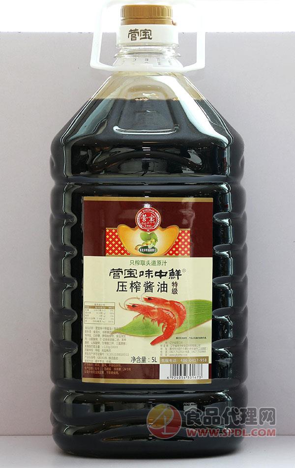 营宝味中鲜特级压榨酱油5L/瓶