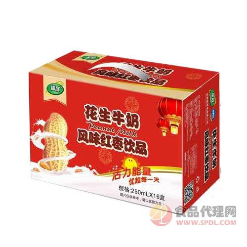 椰庭花生牛奶风味红枣饮品花生乳饮品礼盒250ml×16盒