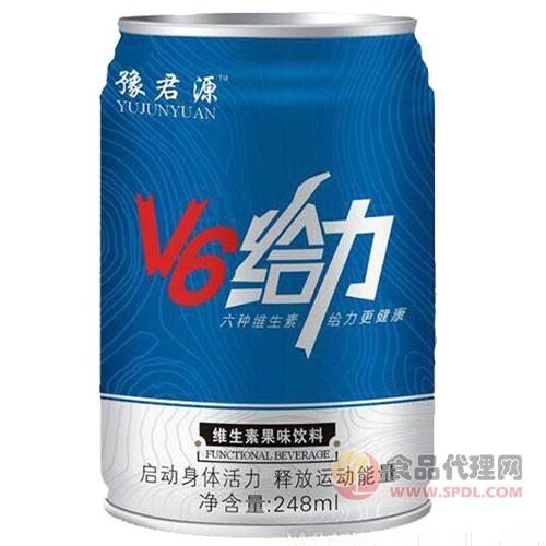 豫君源V6给力维生素果味饮料运动饮料248ml