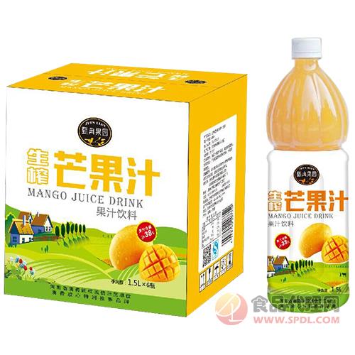 甄典果园生榨芒果汁果汁饮料1.5Lx6瓶