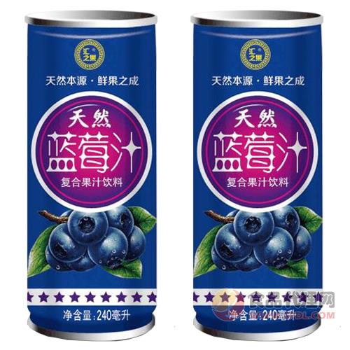汇之果天然蓝莓汁复合果汁饮料240ml