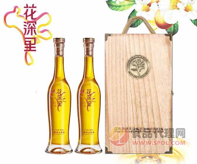 “花深里”鲜榨山茶油500ml 1* 精美木盒装（食用油）