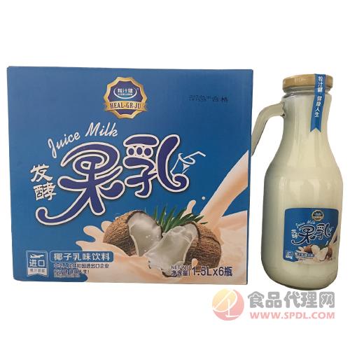 粒汁健果乳饮品椰子乳味饮料1.5L