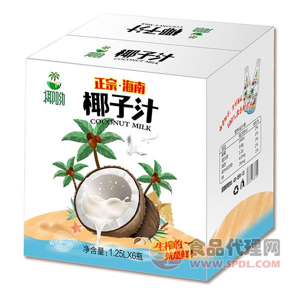 椰呦正宗海南果肉椰子汁植物蛋白饮料1.25Lx6瓶